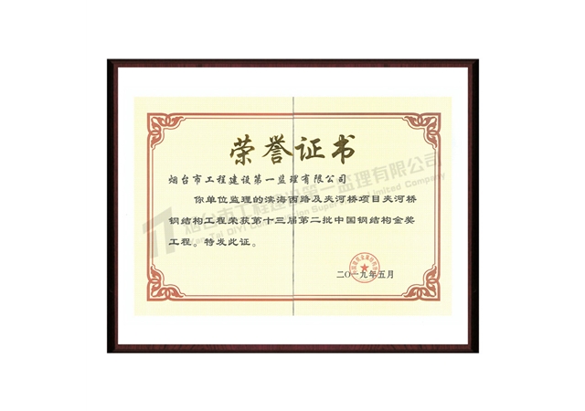 第十三屆第二批中國鋼結(jié)構金獎